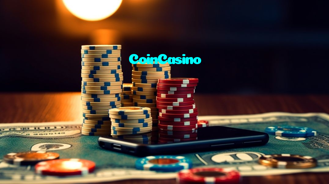 CoinCasino casino presented on mobile device in Pakistan with slots and live games